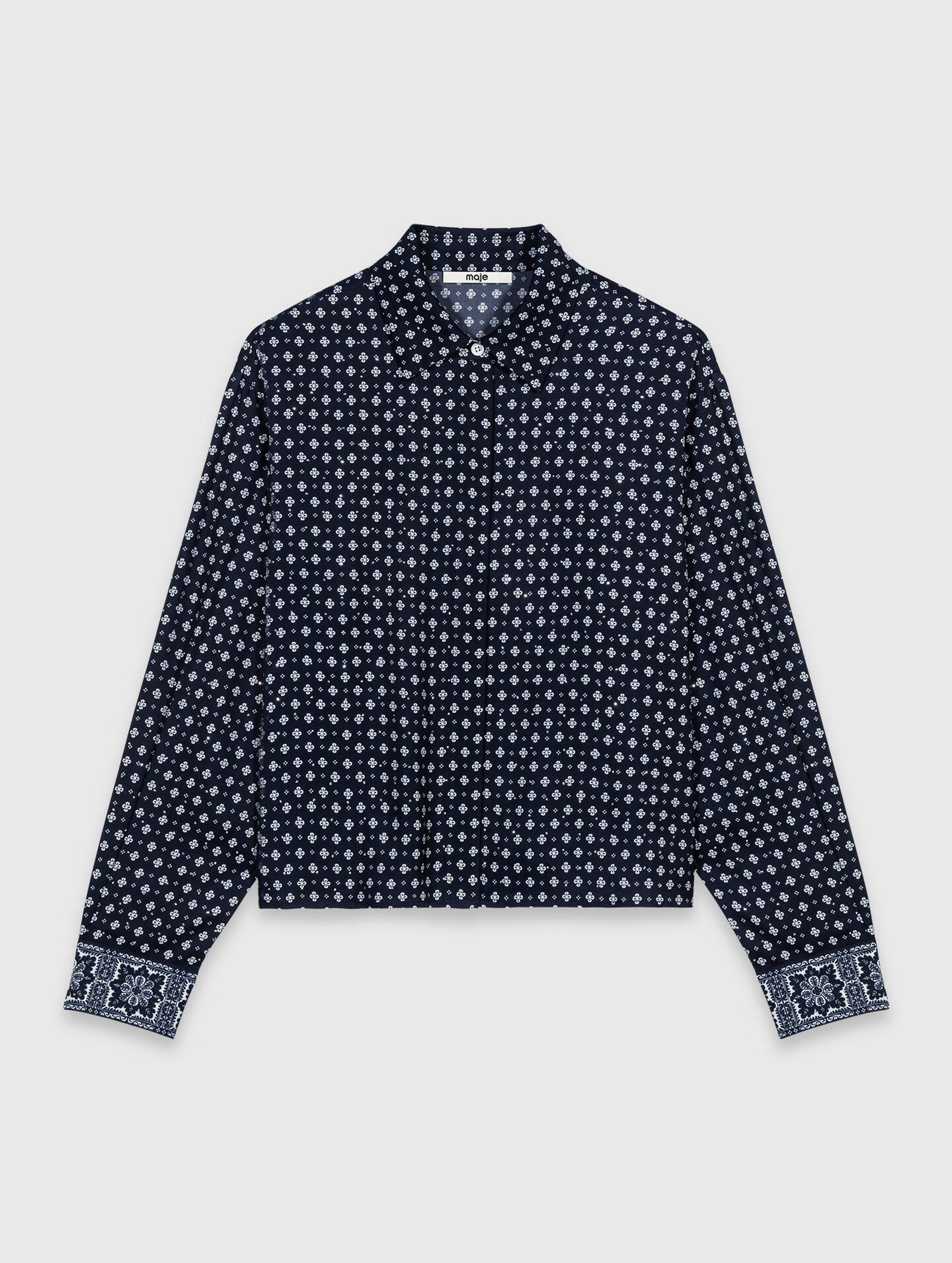 Patterned rhinestone shirt